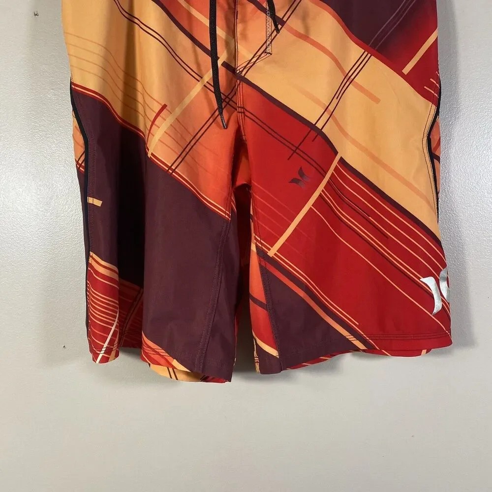 HURLEY Phantom Board Shorts Colorful Stretch Pocket Surf Mens 31 32